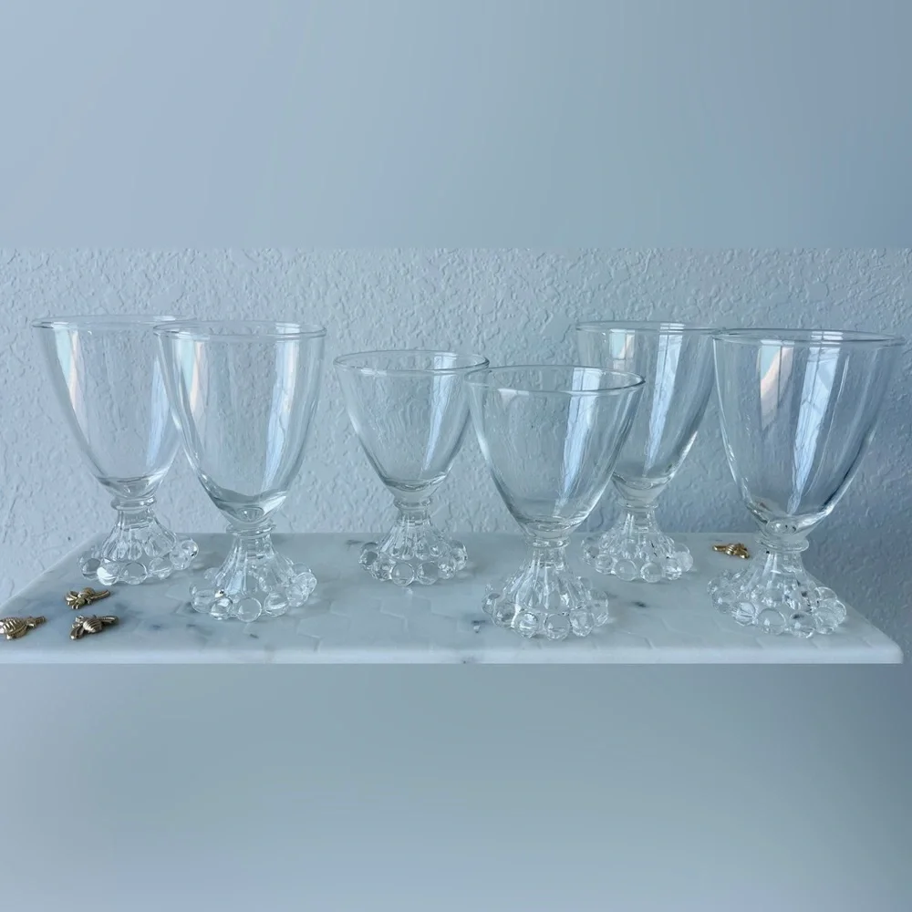 Beautiful & Timeless Vintage Berwick Boopie Clear Juice /Wine Glasses:3-4 ozs.